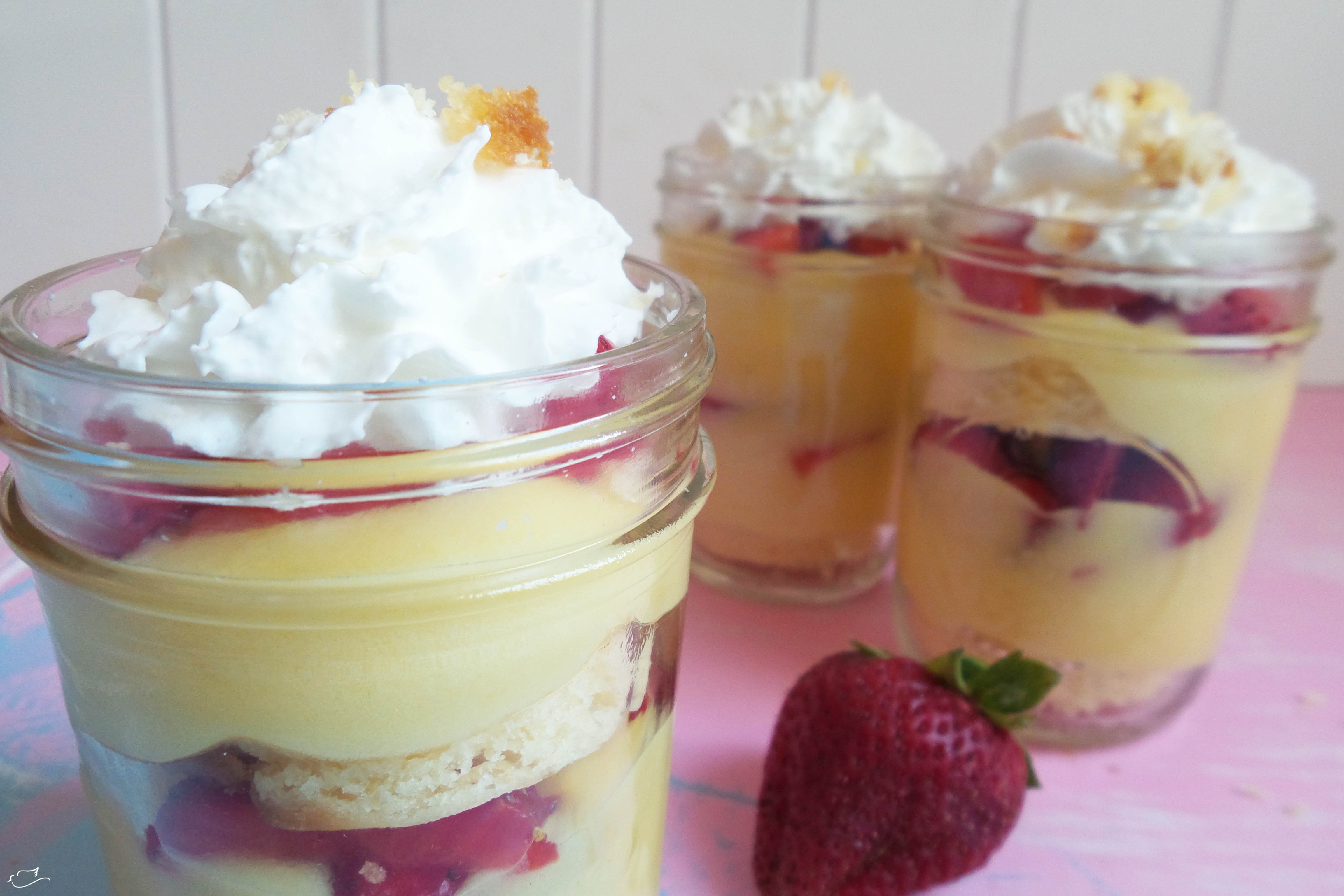 mason jar strawberry shortcake trifles - Little Dove Blog