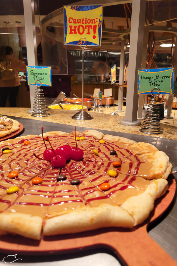 Peanut butter pizza at Goofy's Kitchen.